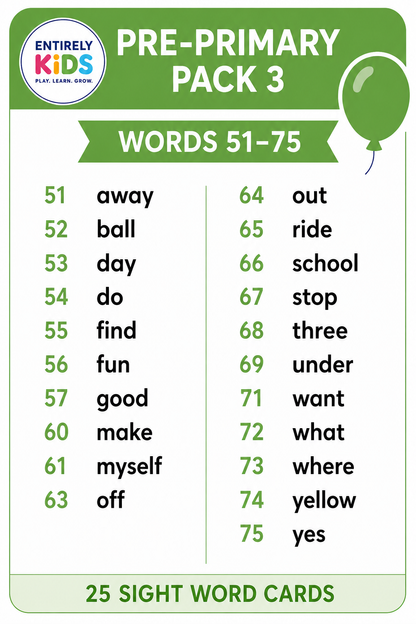 Replacement Sight Word Cards – Read, Write & Spell Sight Word Board