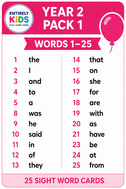Replacement Sight Word Cards – Read, Write & Spell Sight Word Board