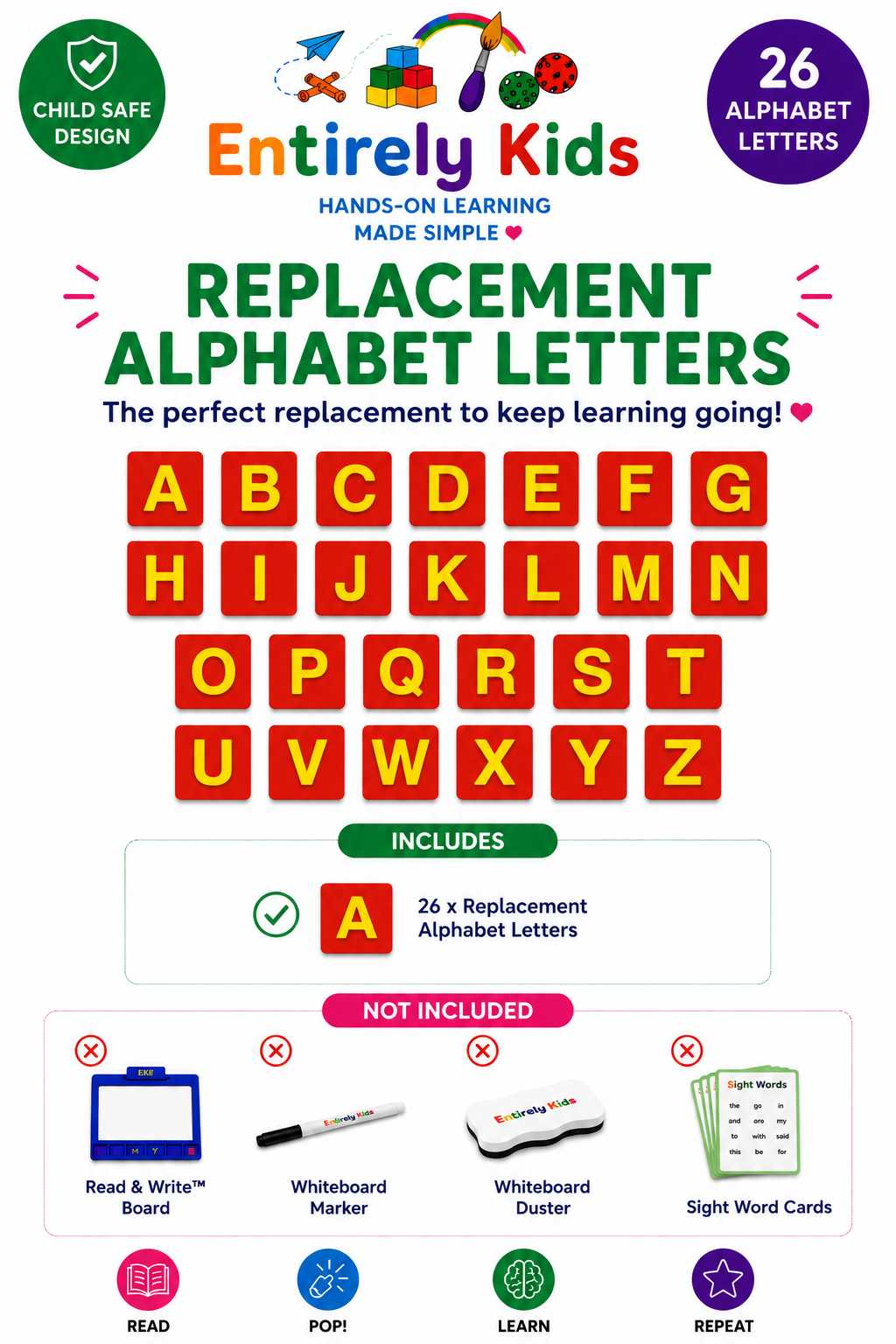 Replacement Alphabet Letters