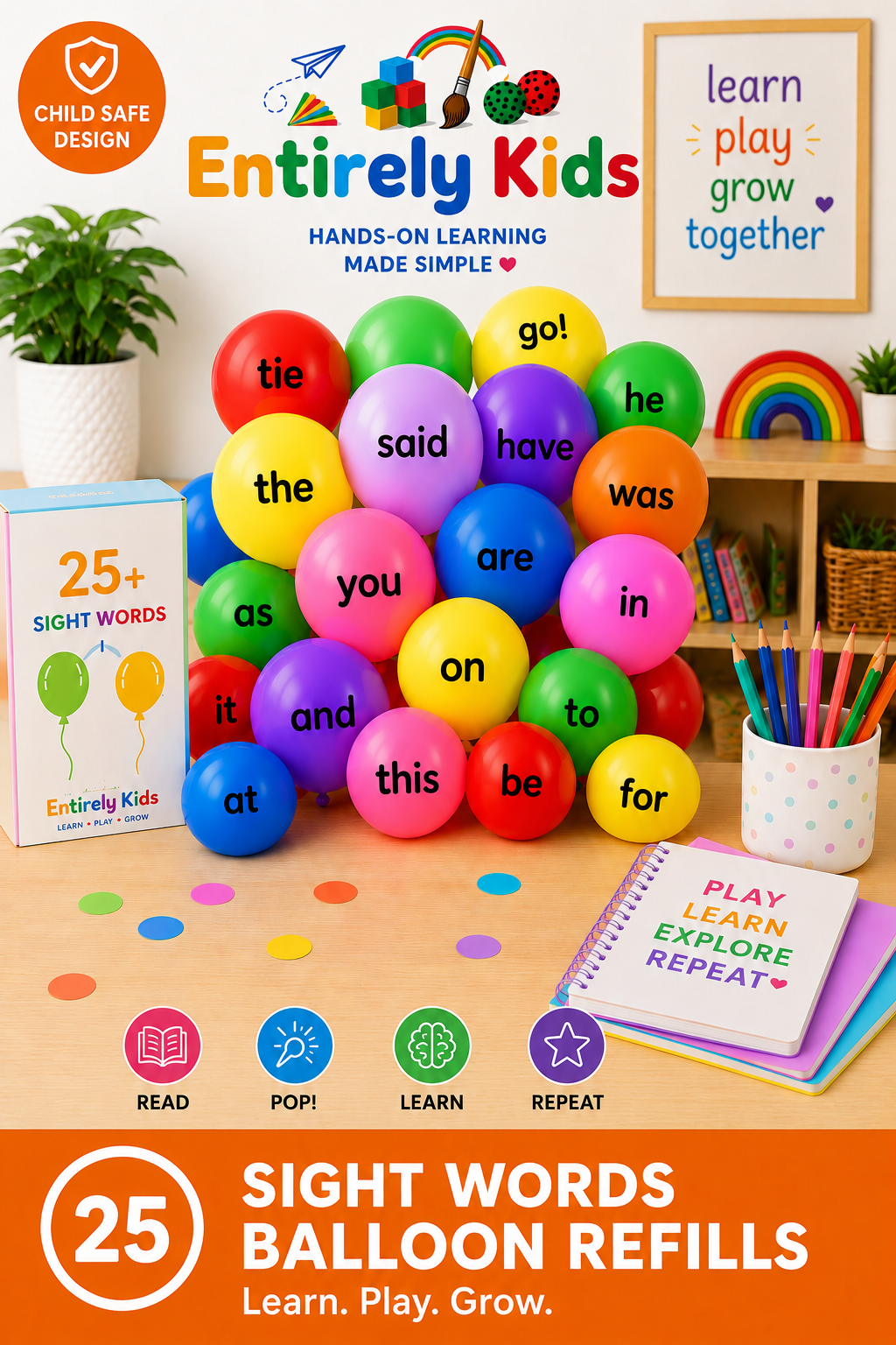 Replacement Sight Words for Pop & Read