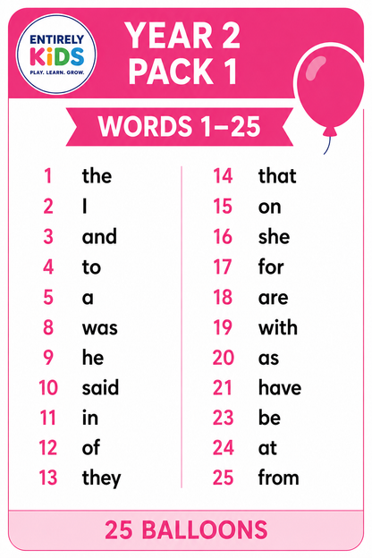 Replacement Sight Words for Pop & Read
