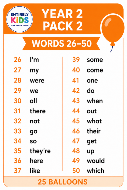 Replacement Sight Words for Pop & Read