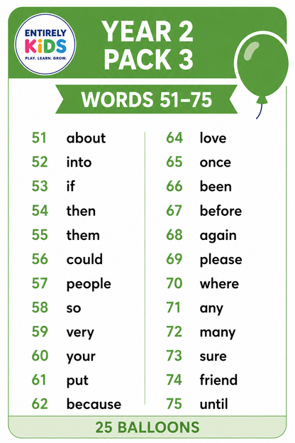 Replacement Sight Words for Pop & Read